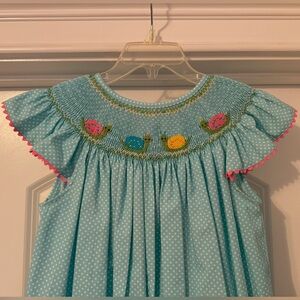 Claire & Charlie Swiss Dot Smocked Dress Size 4
